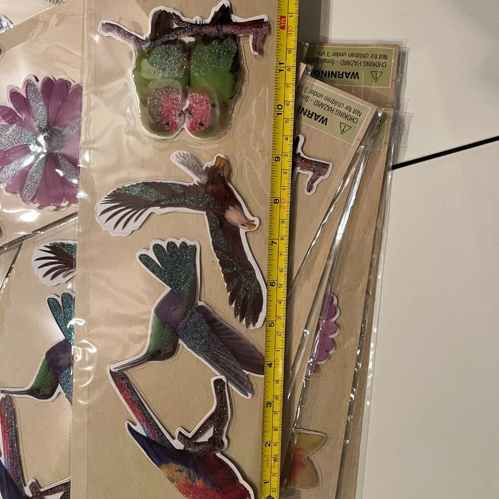 Mixed Bird & Flower Foam Stickers 10 Packs Home‎ Décor DIY Projects NEW